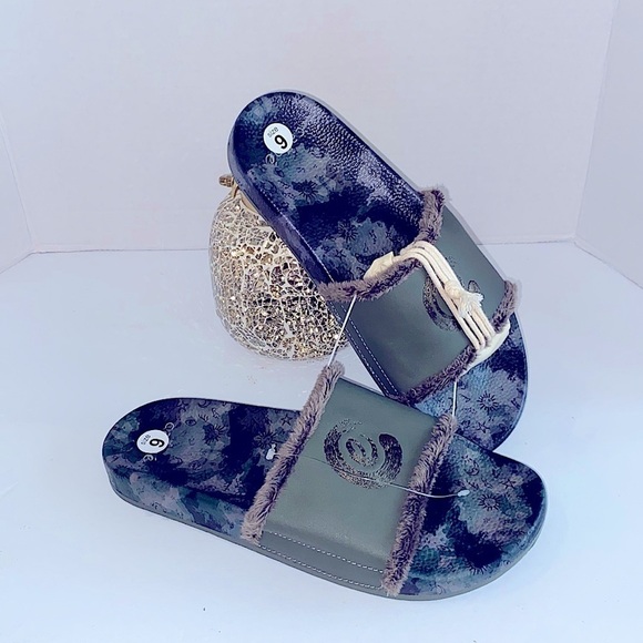 JOHNNY WAS CALME Space Camo Green Slides Size 9 - Picture 3 of 4